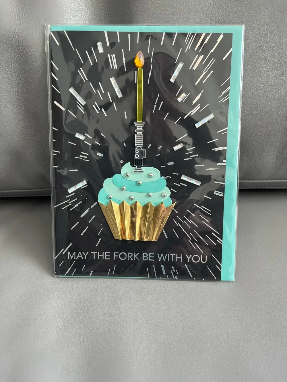 NEW PAPYRUS Star Wars “May the Fork Be With You” Birthday Card